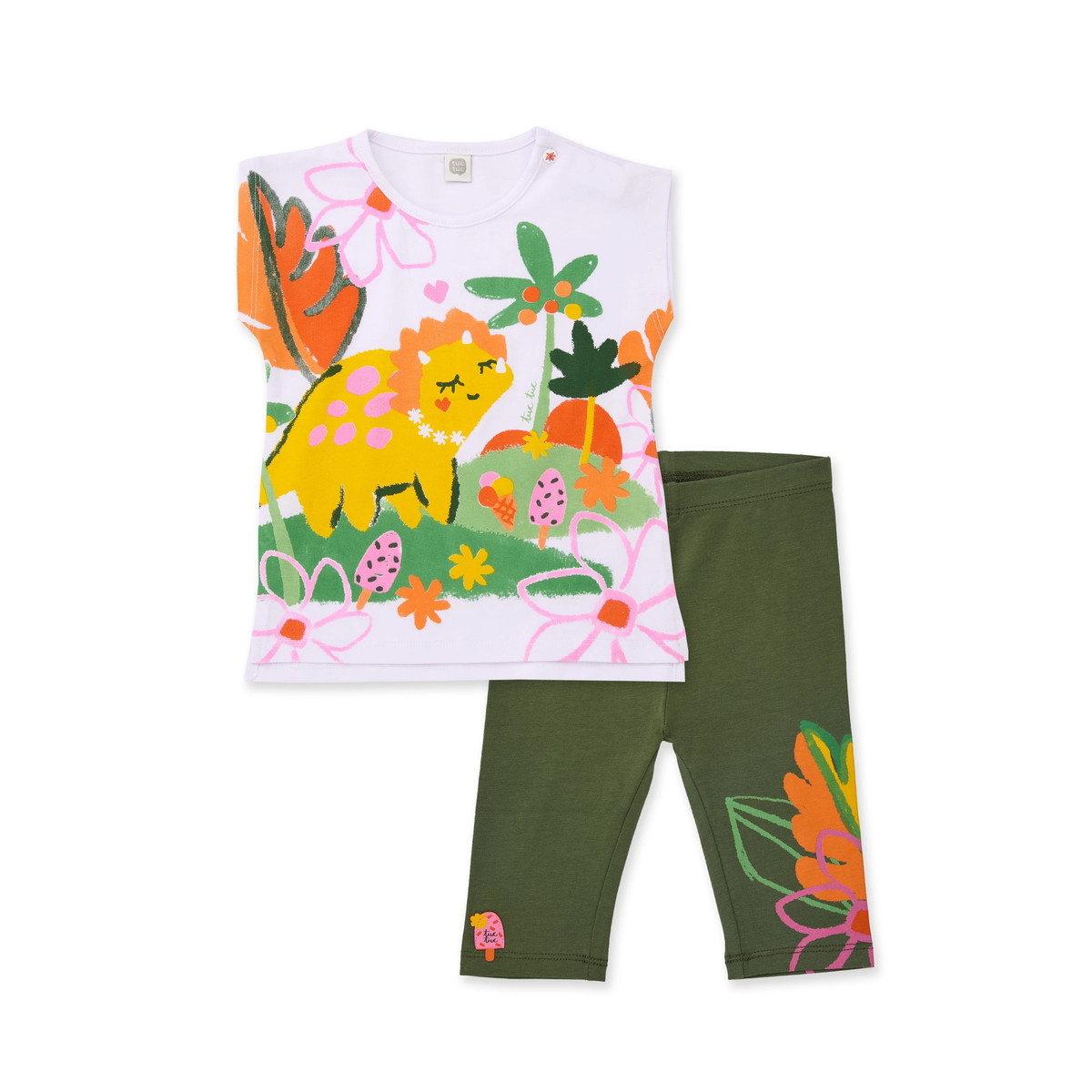 Παιδικό σετ με κολάν κάπρι TUC TUC κορίτσι - ΛΕΥΚΟ