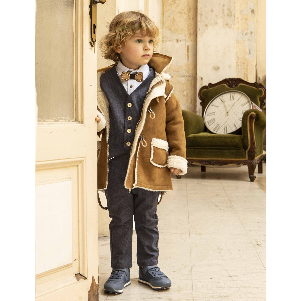 Χειμερινό σύνολο βάπτισης για αγόρι BABY BLOOM 7 τμχ - ΚΑΜΕΛ