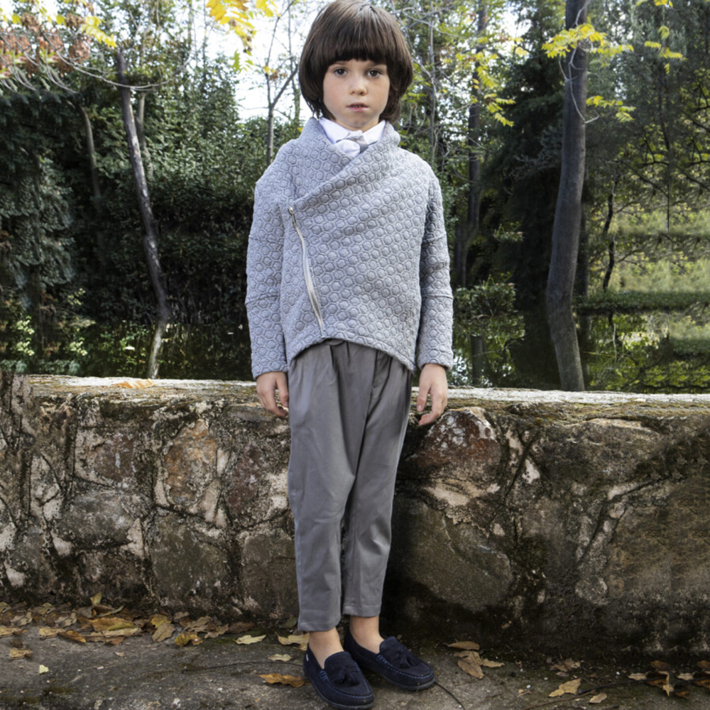 Βαπτίστικο κοστούμι BABY BLOOM - ΓΚΡΙ