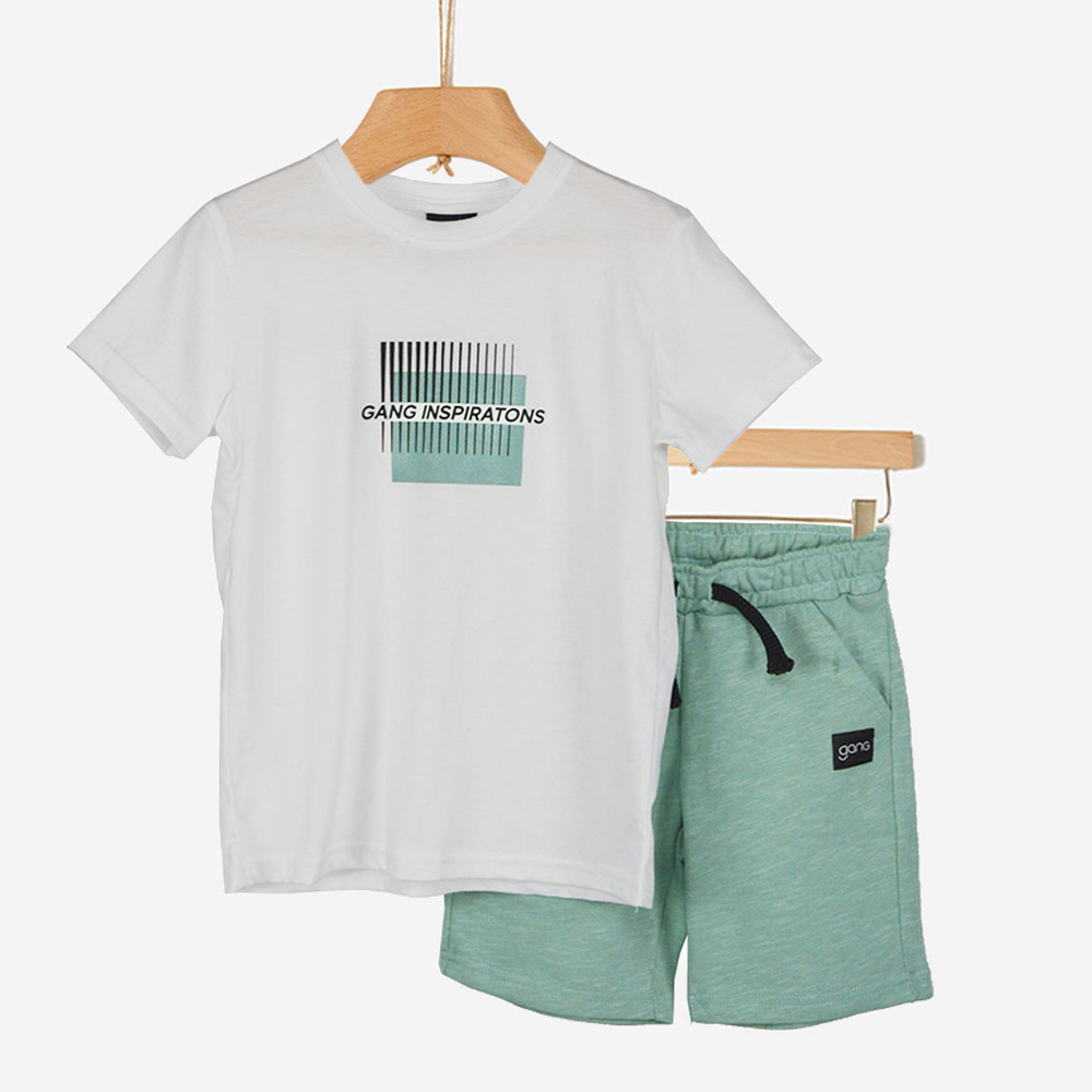 Σετ με βερμούδα GANG αγόρι - ΛΕΥΚΟ