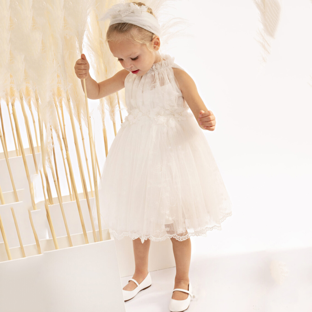 Βαπτιστικό φόρεμα BABY BLOOM κορίτσι - ΛΕΥΚΟ