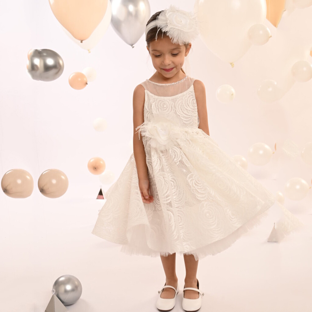 Βαπτιστικό φόρεμα BABY BLOOM κορίτσι - OFF WHITE