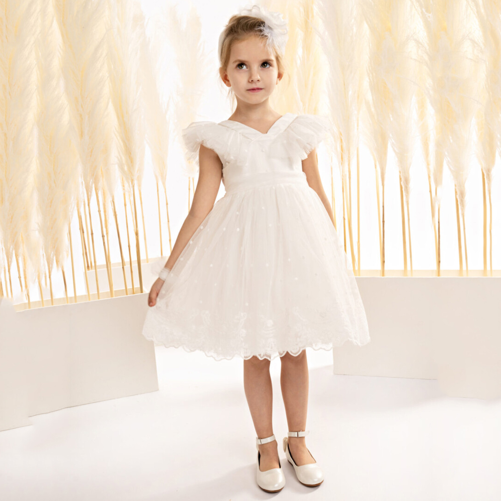 Βαπτιστικό φόρεμα BABY BLOOM κορίτσι - OFF WHITE