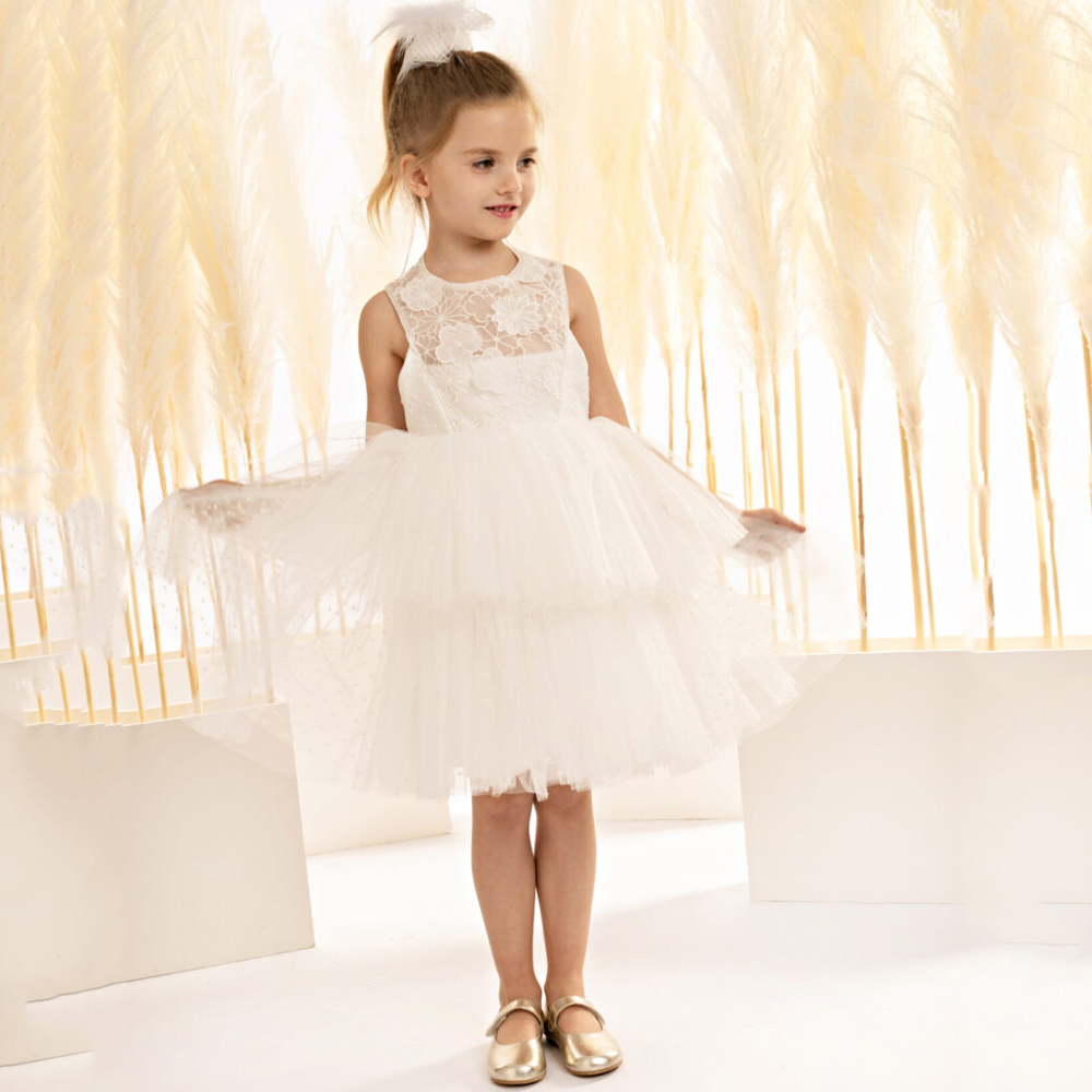 Βαπτιστικό φόρεμα BABY BLOOM κορίτσι - ΕΚΡΟΥ