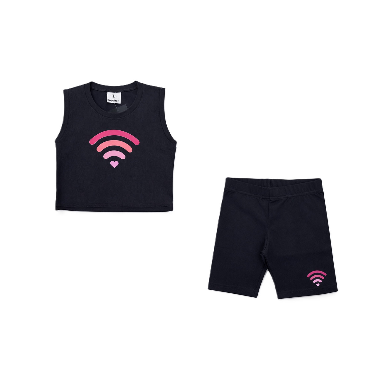 Παιδικό σετ με ποδηλατικό κολάν REPOST κορίτσι - ΜΑΥΡΟ