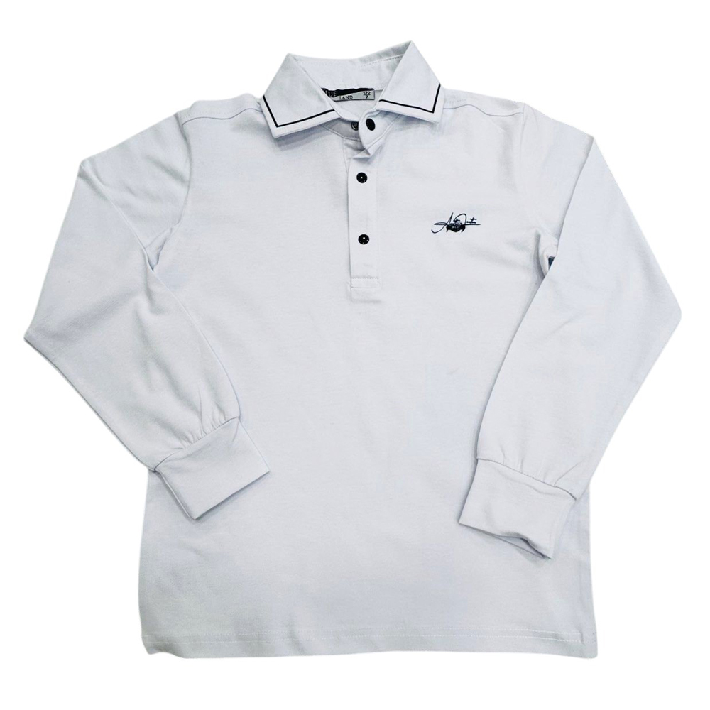 Παιδική μακρυμάνικη μπλούζα πόλο BLUE LAND αγόρι - 1