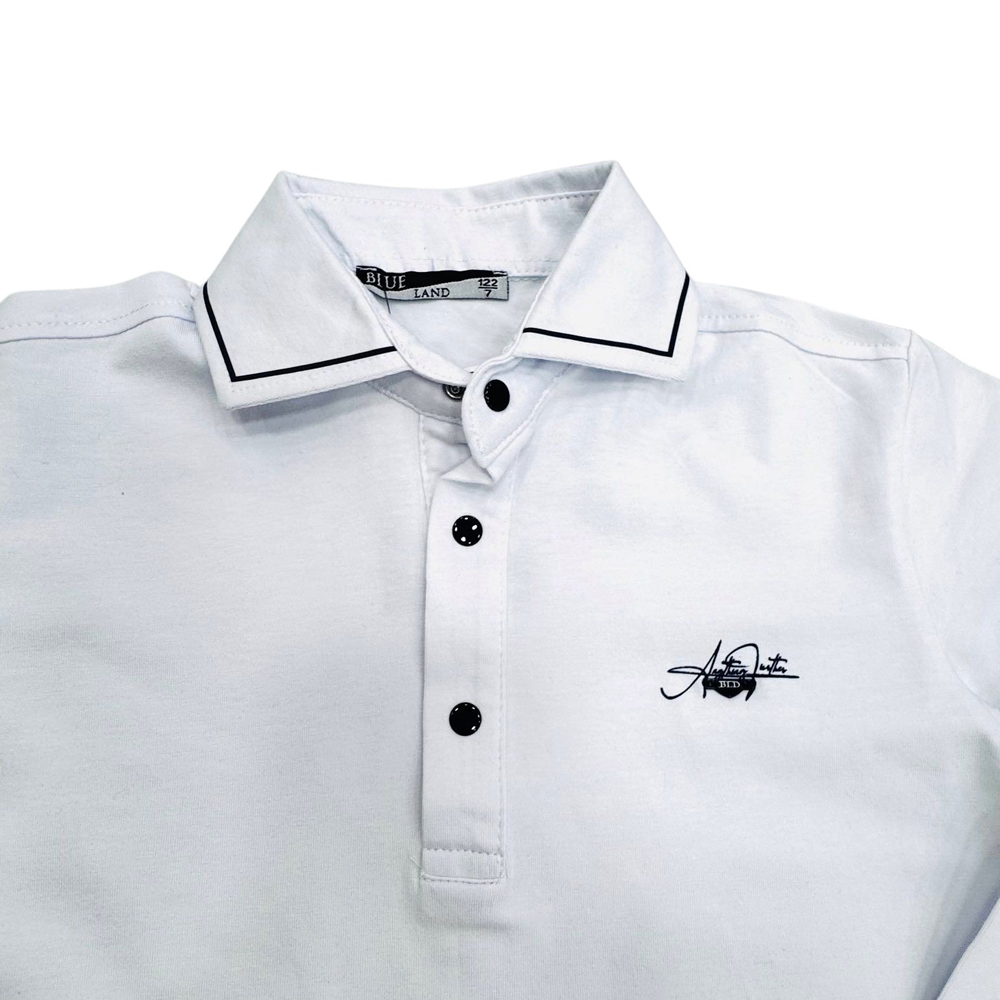 Παιδική μακρυμάνικη μπλούζα πόλο BLUE LAND αγόρι - 2