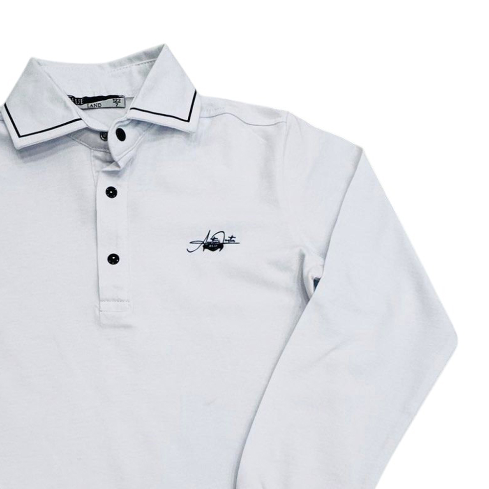 Παιδική μακρυμάνικη μπλούζα πόλο BLUE LAND αγόρι - 3