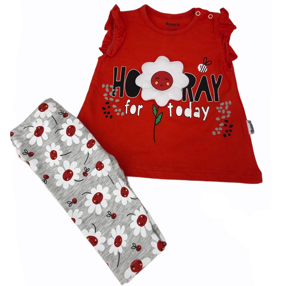 Βρεφικό σετ με κολάν Miniworld - ΚΟΚΚΙΝΟ