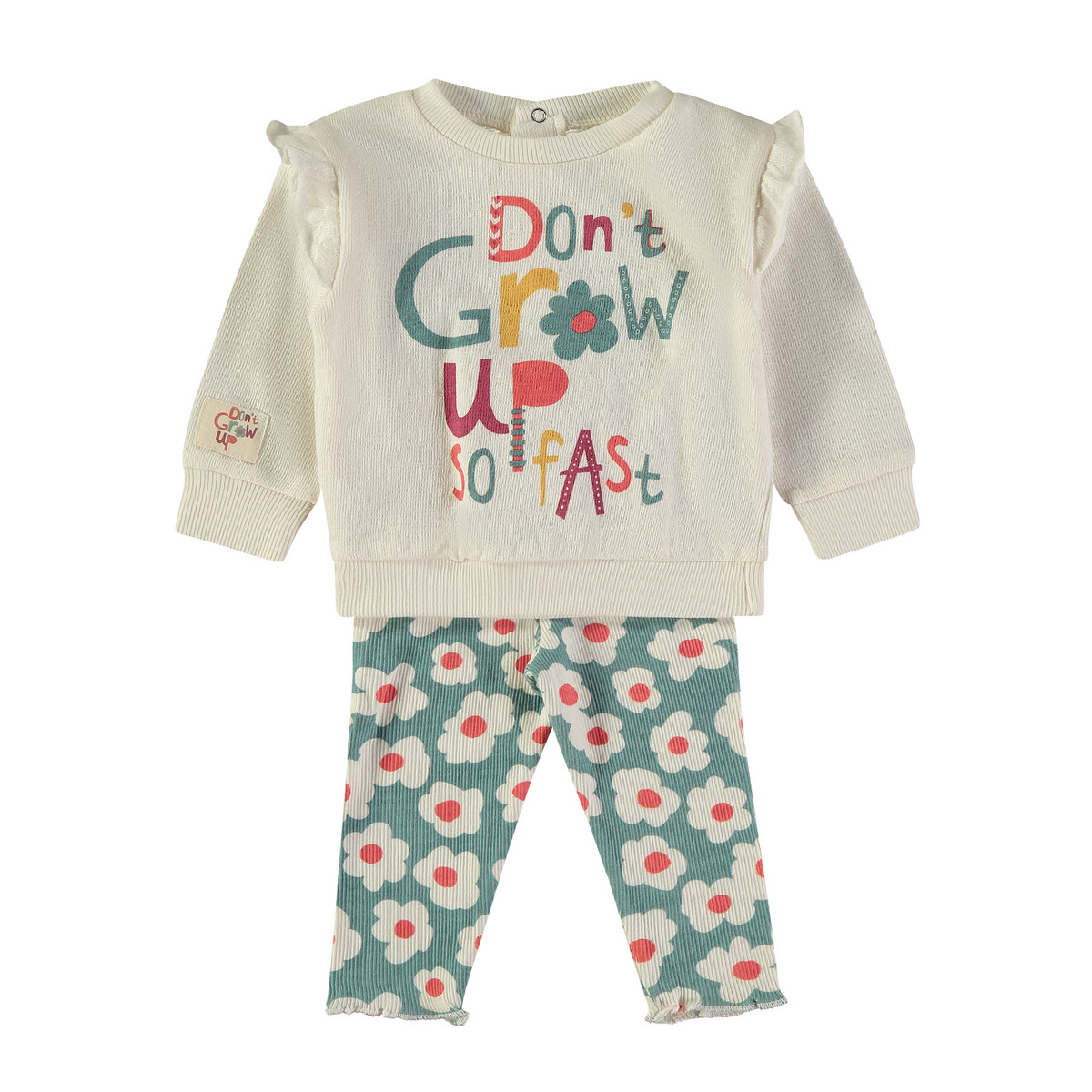 Βρεφικό σετ με κολάν BABYBOL κορίτσι - ΕΚΡΟΥ