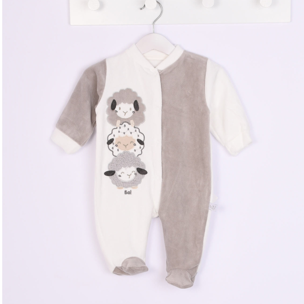 Βρεφικό βελουτέ φορμάκι BABYBAL αγόρι - ΜΠΕΖ