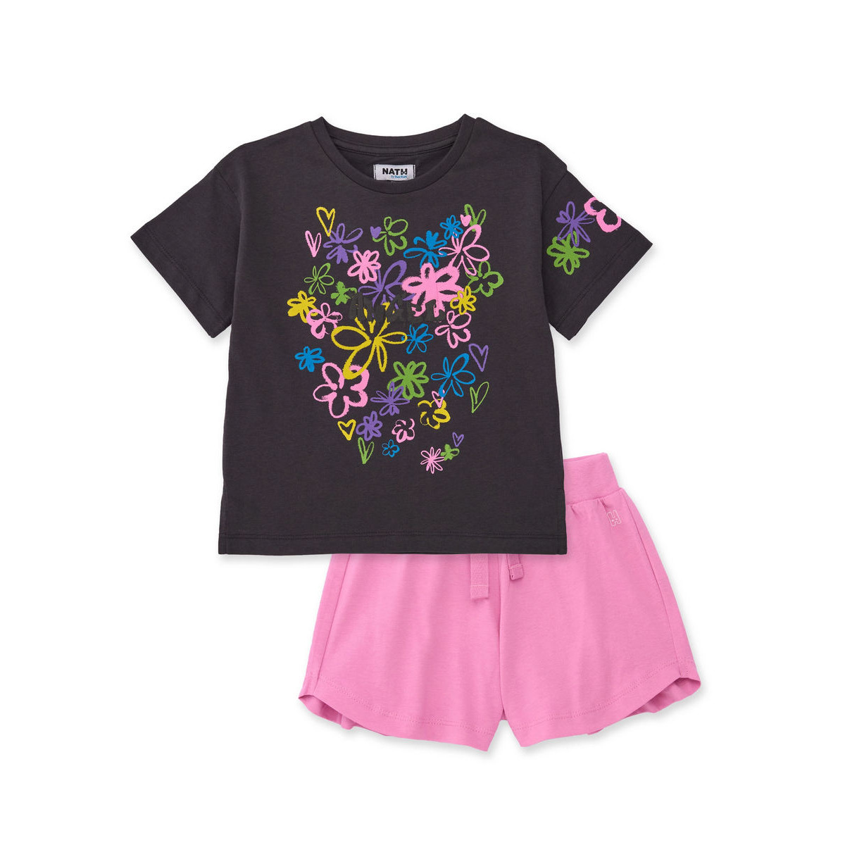 Παιδικό σετ με σόρτς NATH KIDS κορίτσι - ΓΚΡΙ