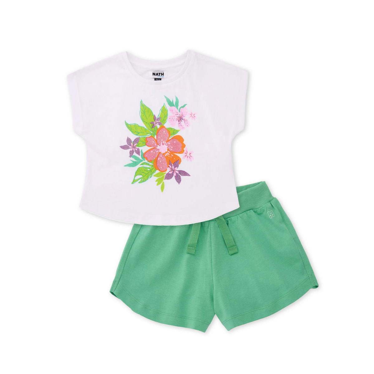 Παιδικό σετ με σόρτς NATH KIDS κορίτσι - ΠΡΑΣΙΝΟ