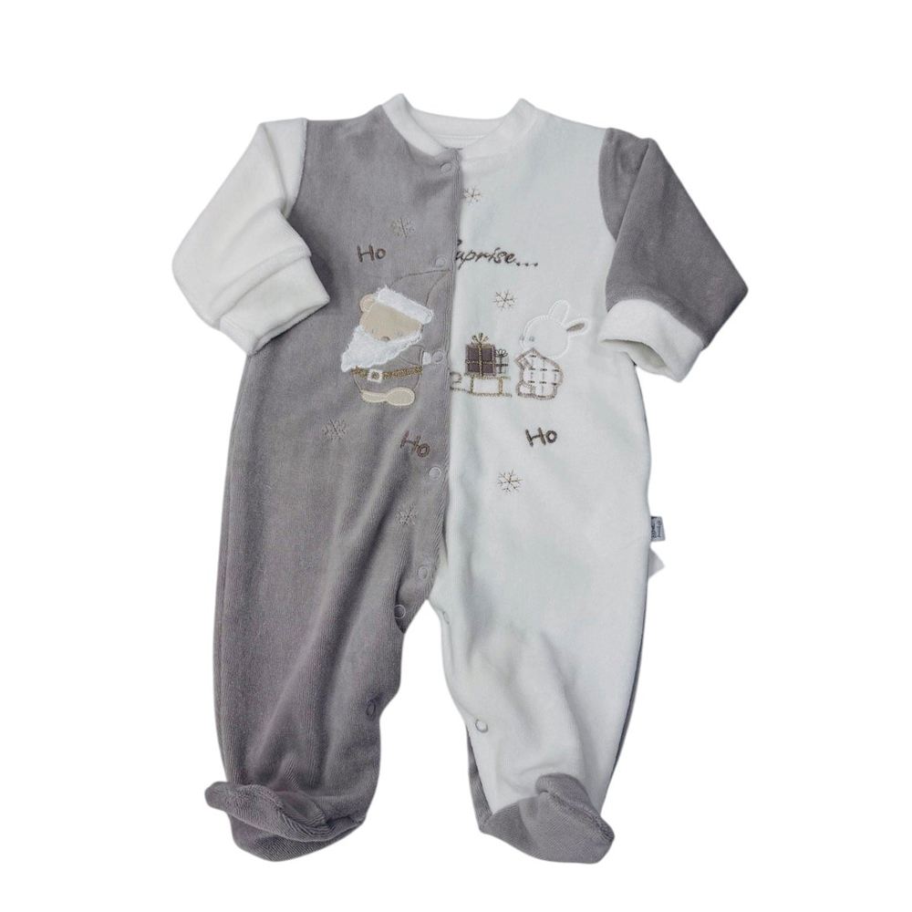 Βρεφικό βελουτέ φορμάκι BABYBAL αγόρι - ΜΠΕΖ