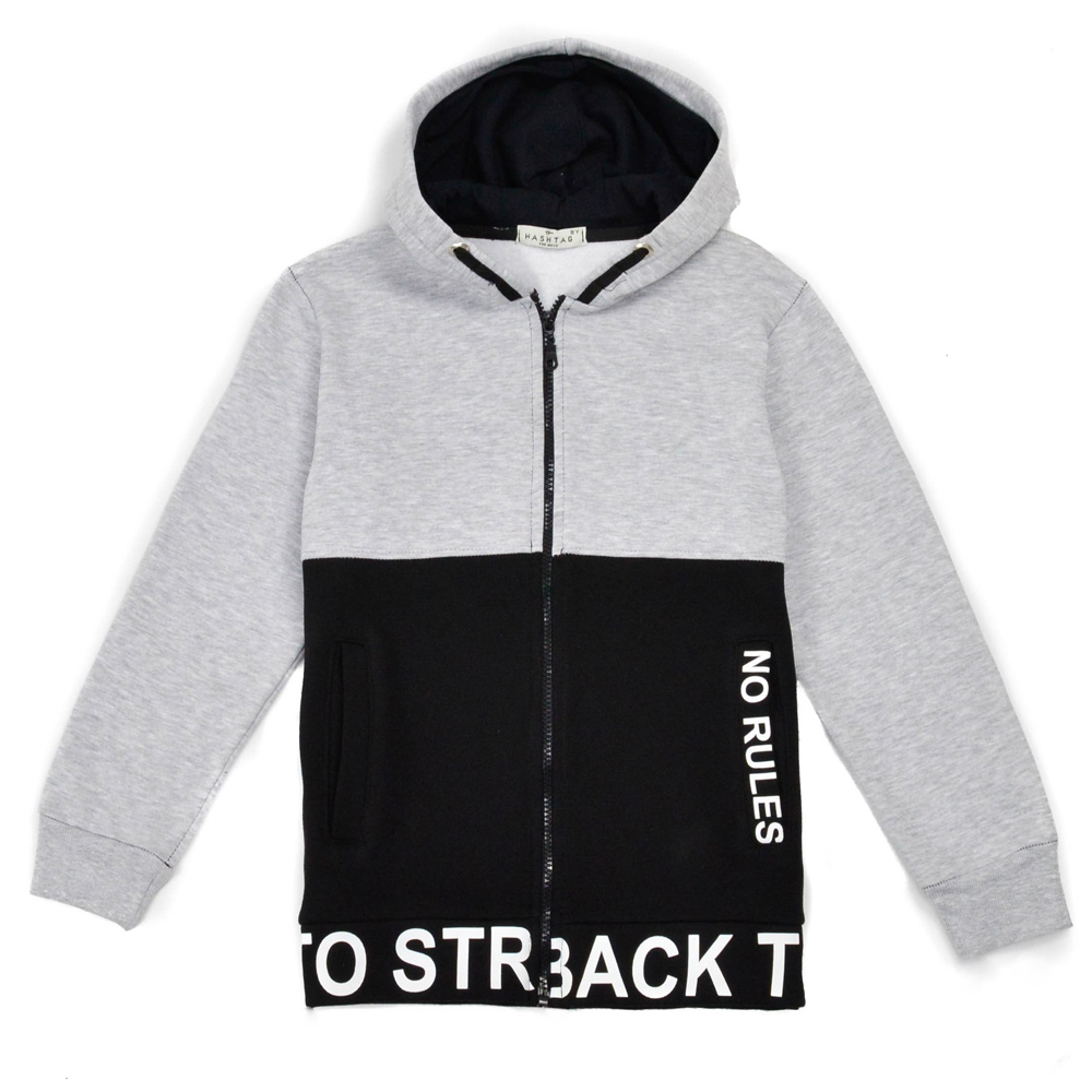 Ζακέτα HASHTAG - ΓΚΡΙ-ΜΕΛΑΝΖΕ