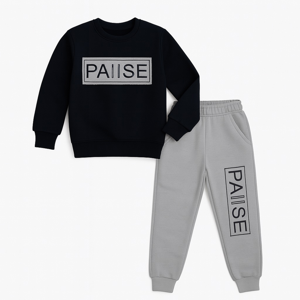 Παιδικό σετ με φόρμα PICCINO αγόρι - ΜΑΥΡΟ