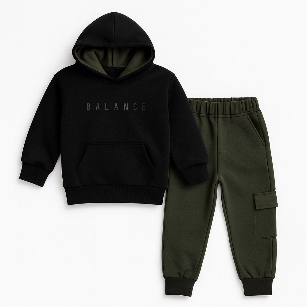 Παιδικό σετ με φόρμα PICCINO αγόρι - ΜΑΥΡΟ