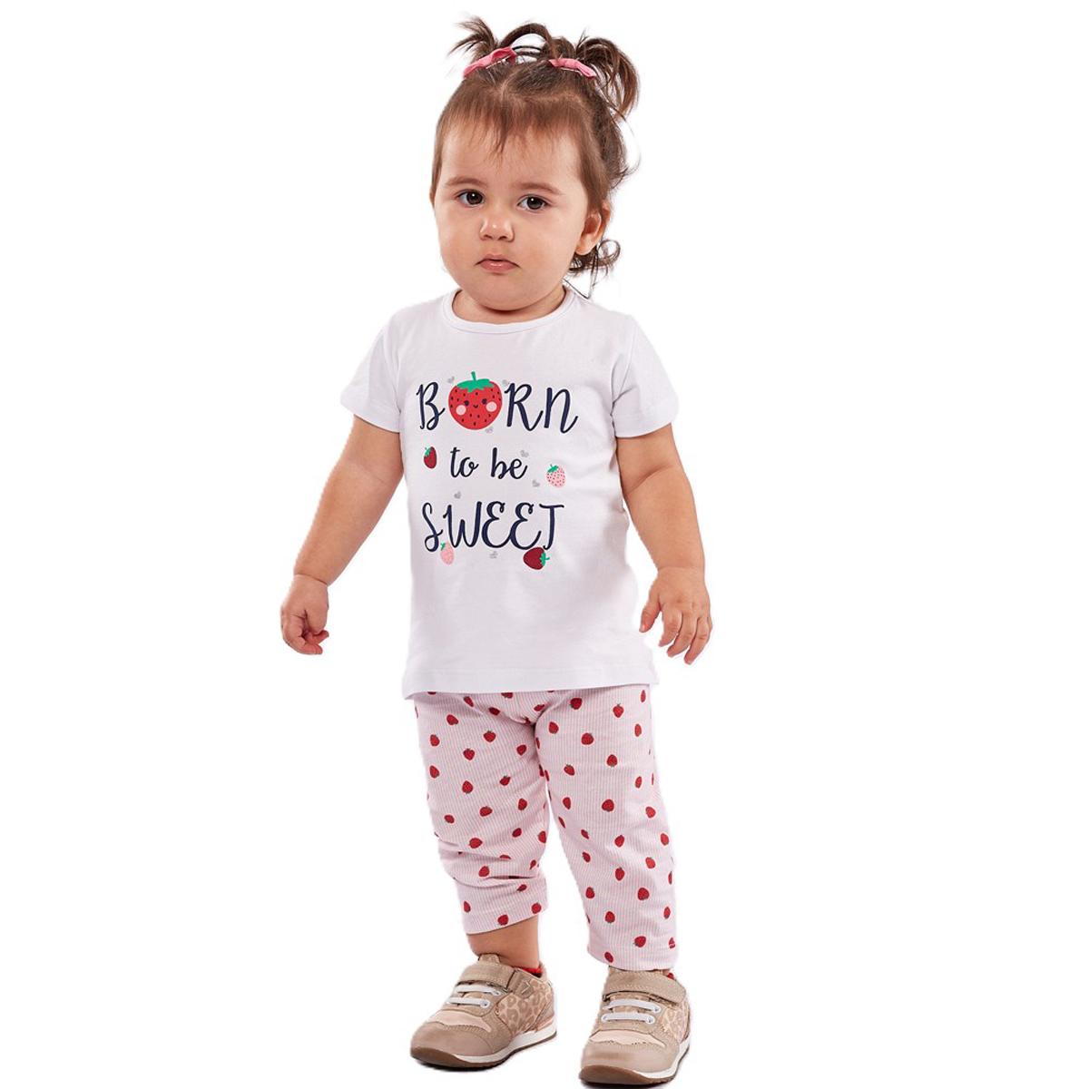 Βρεφικό σετ με κολάν ΕΒΙΤΑ κορίτσι - ΛΕΥΚΟ