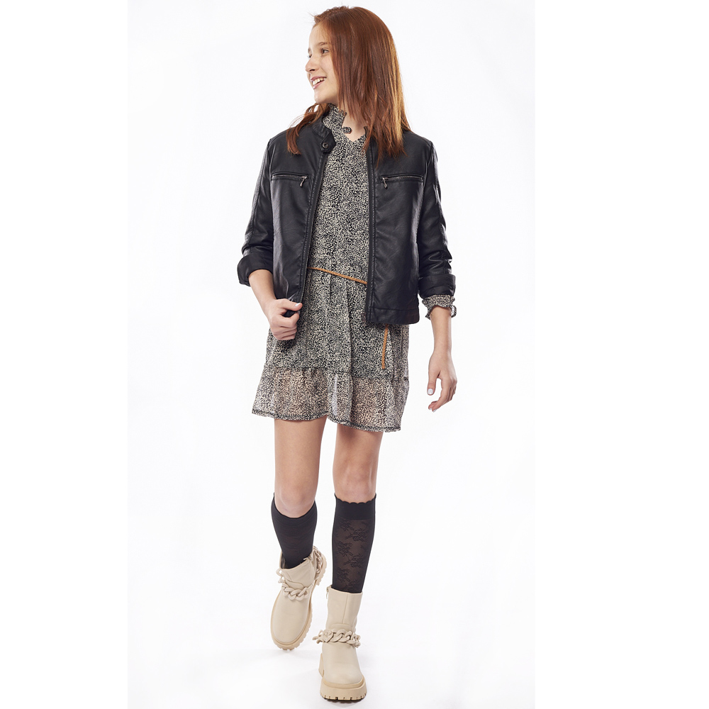 Δερμάτινο μπουφάν ΕΒΙΤΑ - ΜΑΥΡΟ