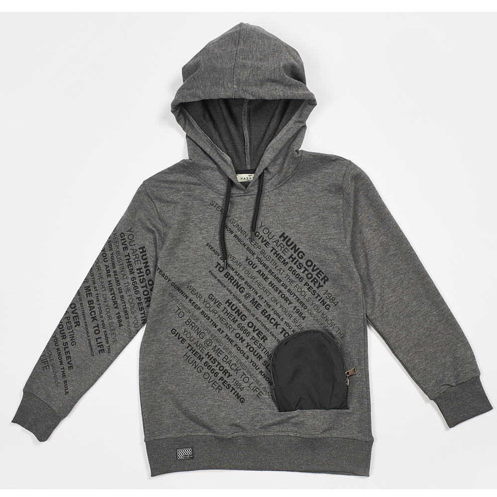 Φούτερ με κουκούλα HASHTAG - ΓΚΡΙ