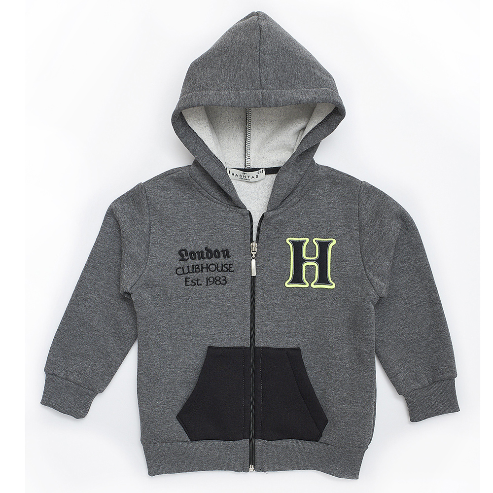 Ζακέτα φούτερ HASHTAG - ΓΚΡΙ