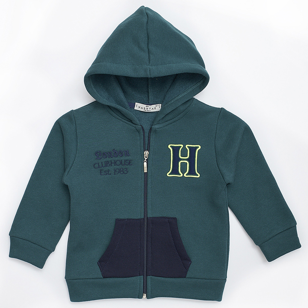 Ζακέτα φούτερ HASHTAG - ΠΡΑΣΙΝΟ