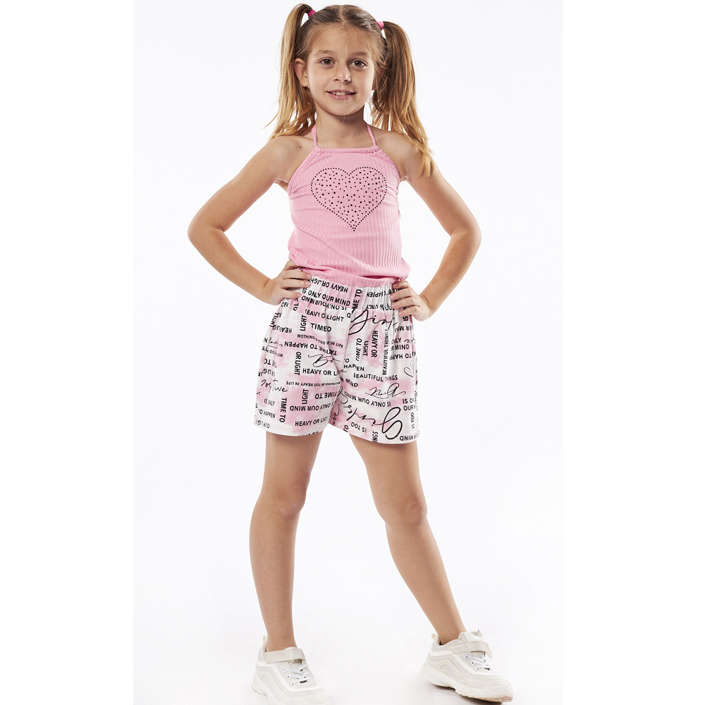 Ολόσωμο σόρτς ΕΒΙΤΑ κορίτσι - ΡΟΖ