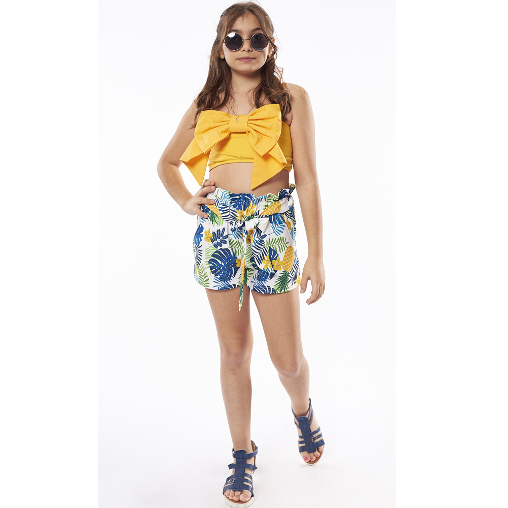Σετ με σόρτς ΕΒΙΤΑ κορίτσι - ΚΙΤΡΙΝΟ