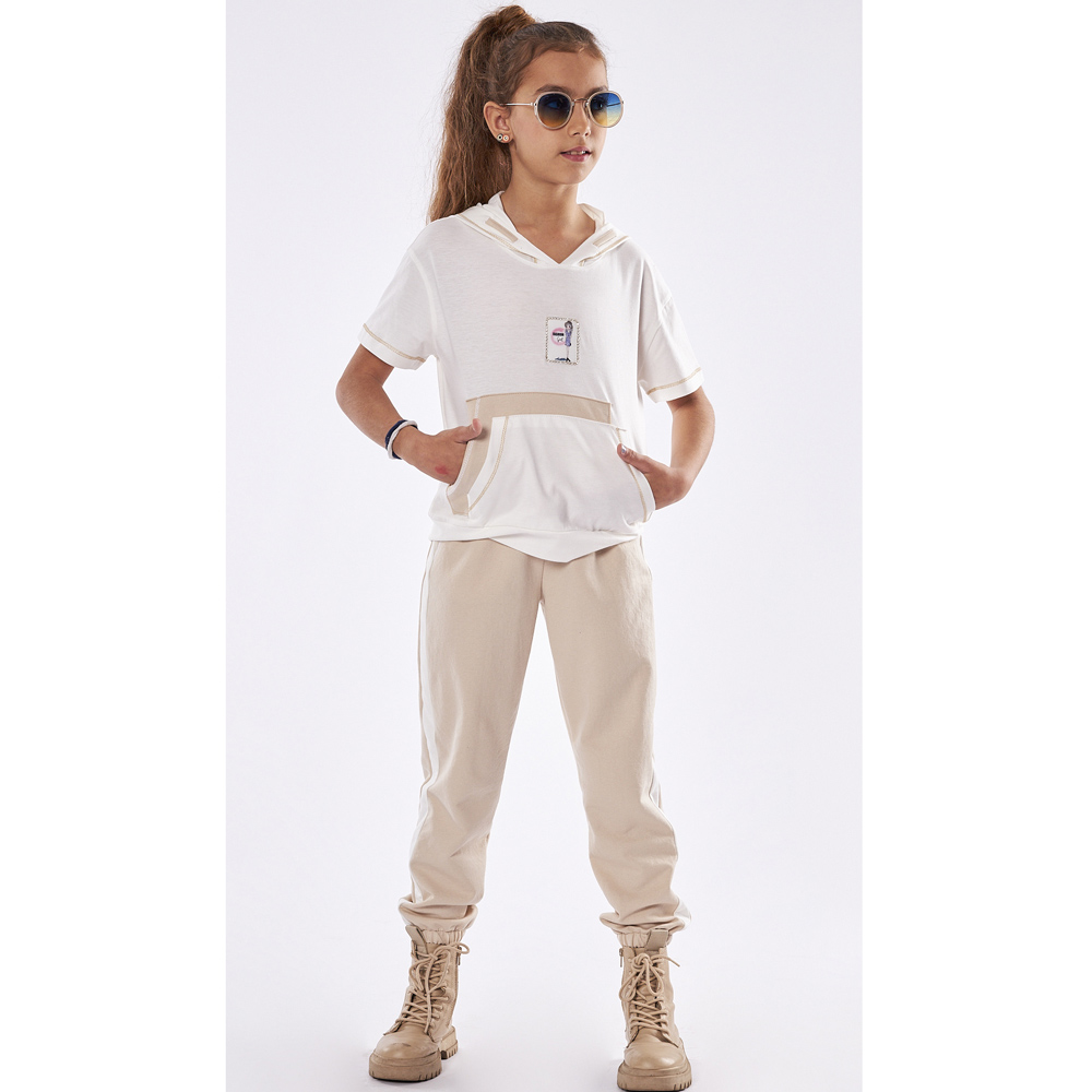 Σετ με φόρμα ΕΒΙΤΑ κορίτσι - ΕΚΡΟΥ