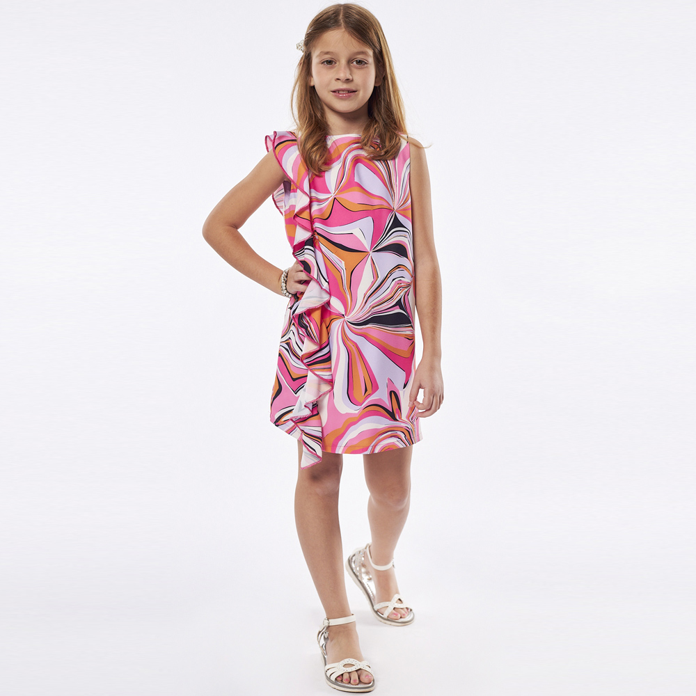 Φόρεμα ΕΒΙΤΑ κορίτσι - ΦΟΥΞΙΑ