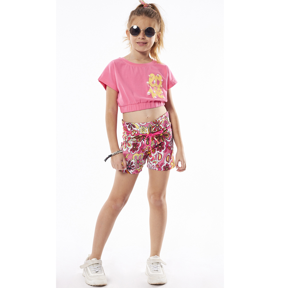 Σετ με σόρτς ΕΒΙΤΑ κορίτσι - ΡΟΖ