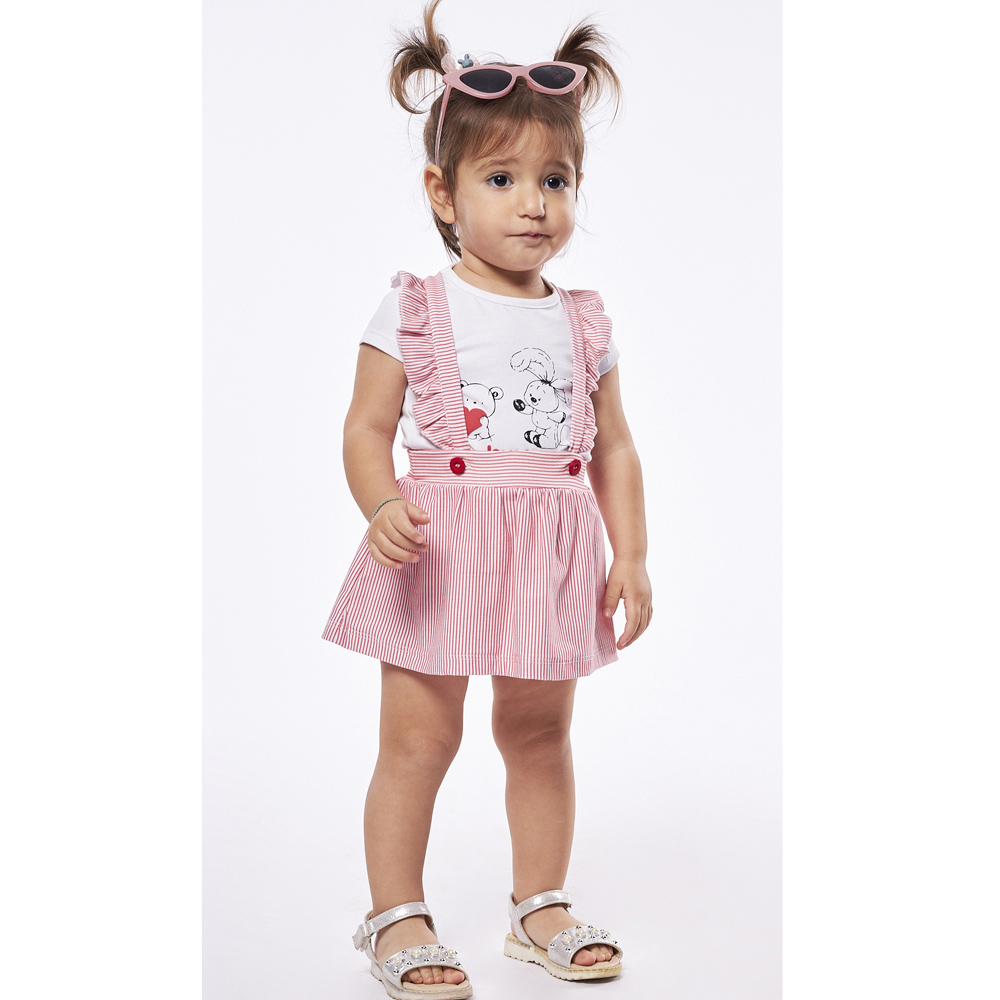 Σετ με φόυστα 2 τμχ ΕΒΙΤΑ κορίτσι ΛΕΥΚΟ- - ΛΕΥΚΟ-ΚΟΚΚΙΝΟ