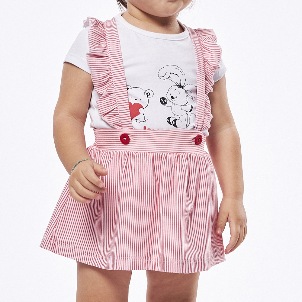 Σετ με φόυστα 2 τμχ ΕΒΙΤΑ κορίτσι ΛΕΥΚΟ- - 2