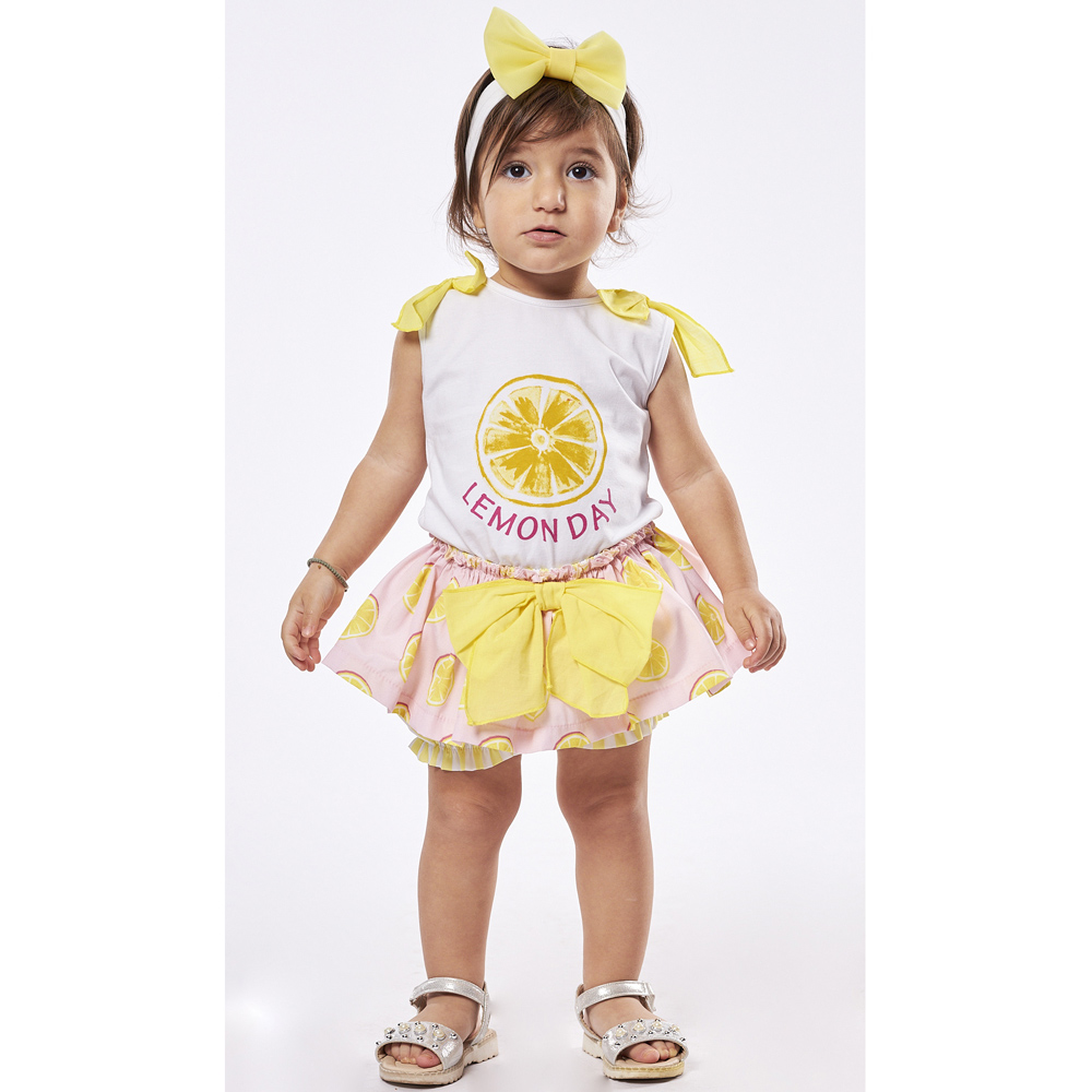 Σετ με φούστα ΕΒΙΤΑ  κορίτσι - ΛΕΥΚΟ