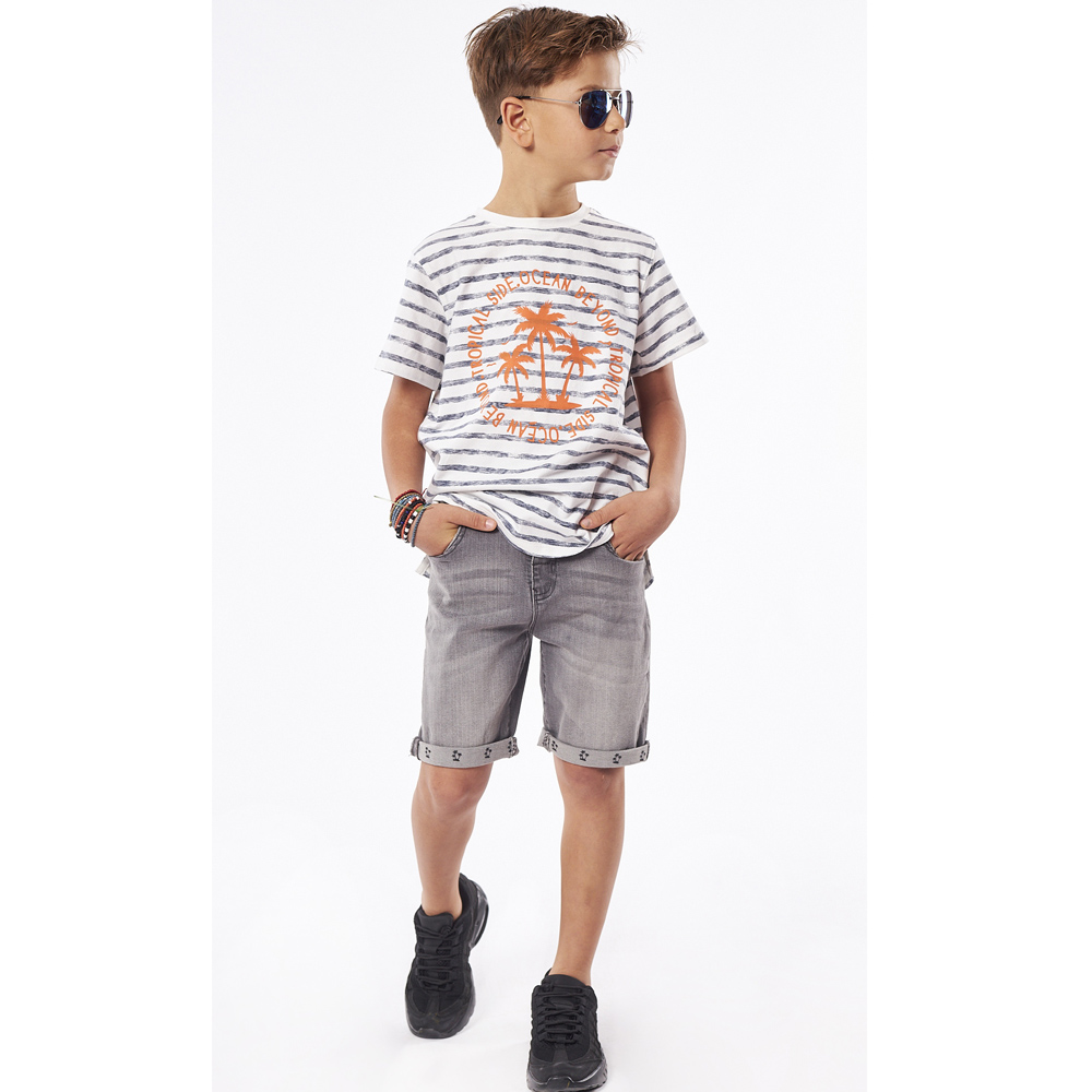 Σετ με βερμούδα HASHTAG αγόρι - ΛΕΥΚΟ