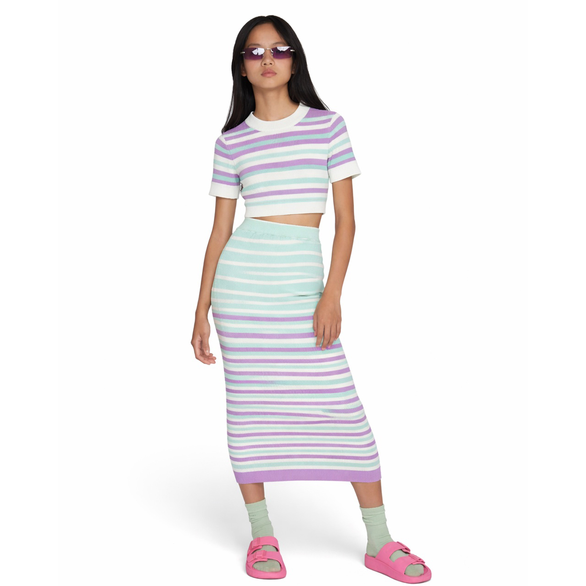 Φούστα ριγέ ριμπ TO BE TOO - 3