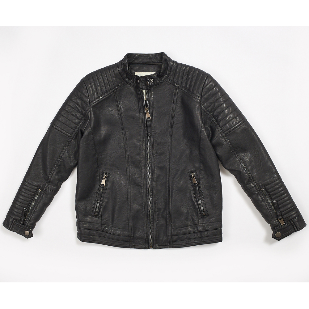 Μπουφάν δερματίνη ΕΒΙΤΑ - ΜΑΥΡΟ