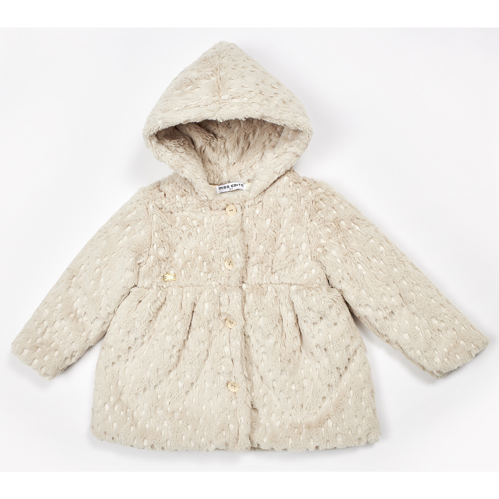 Γούνινο παλτό ΕΒΙΤΑ - ΕΚΡΟΥ