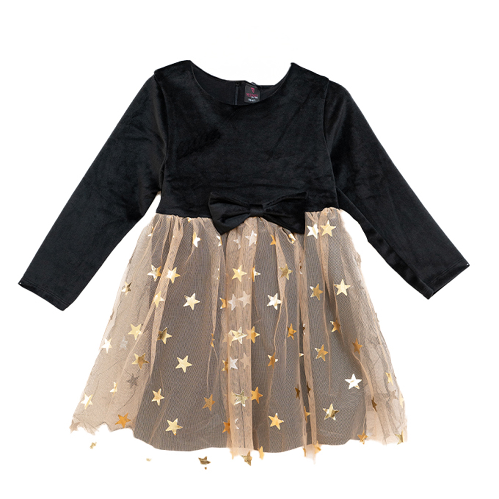 Παιδικό φόρεμα RESTART κορίτσι - ΜΑΥΡΟ