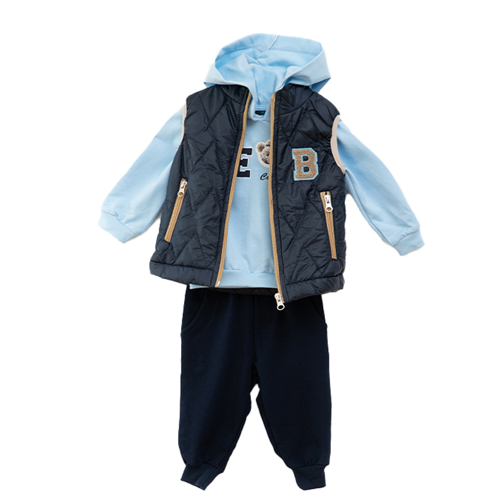 Βρεφικό σετ με φόρμα 3 τμχ RESTART αγόρι - NAVY