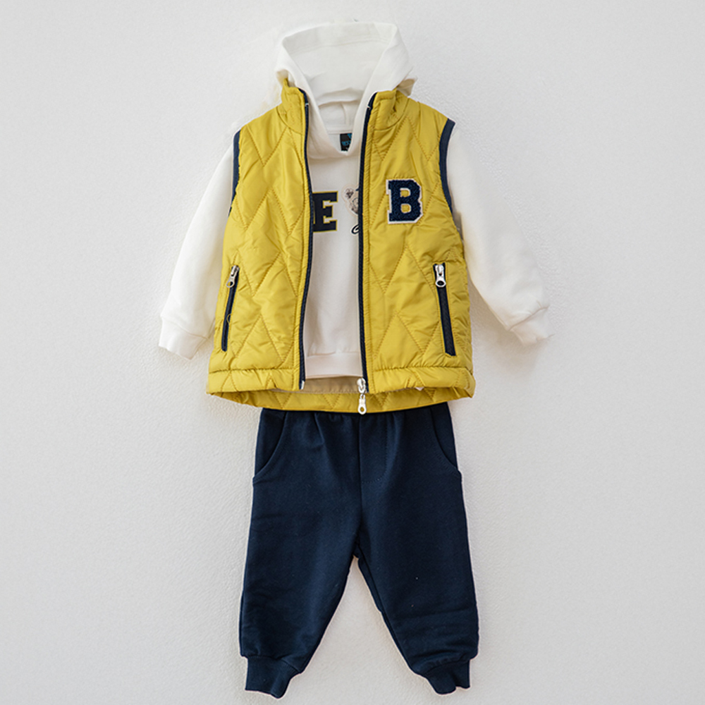 Βρεφικό σετ με φόρμα 3 τμχ RESTART αγόρι - ΚΙΤΡΙΝΟ