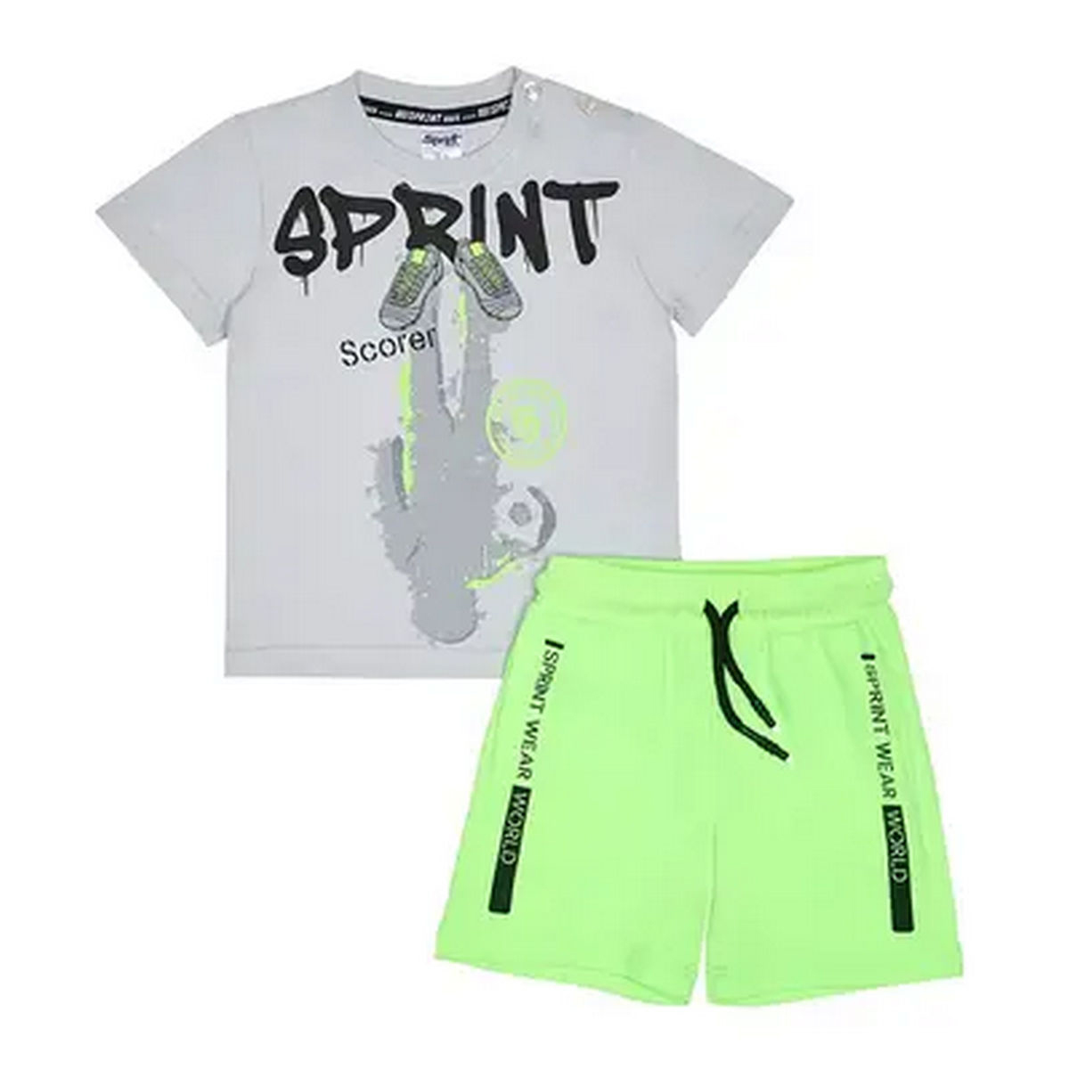 Βρεφικό σετ με βερμούδα SPRINT αγόρι - ΓΚΡΙ