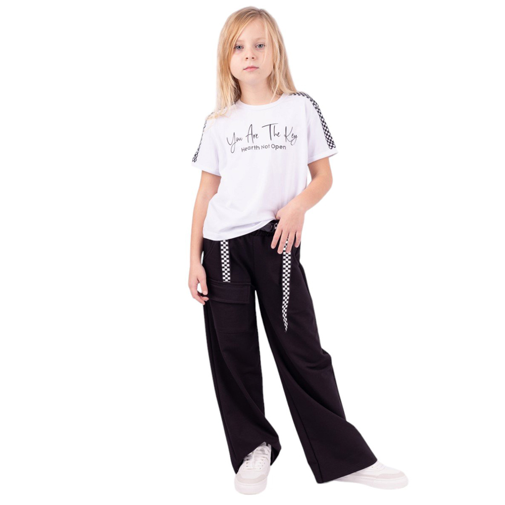 Σετ με φόρμα ΕΒΙΤΑ κορίτσι - ΛΕΥΚΟ-ΜΑΥΡΟ