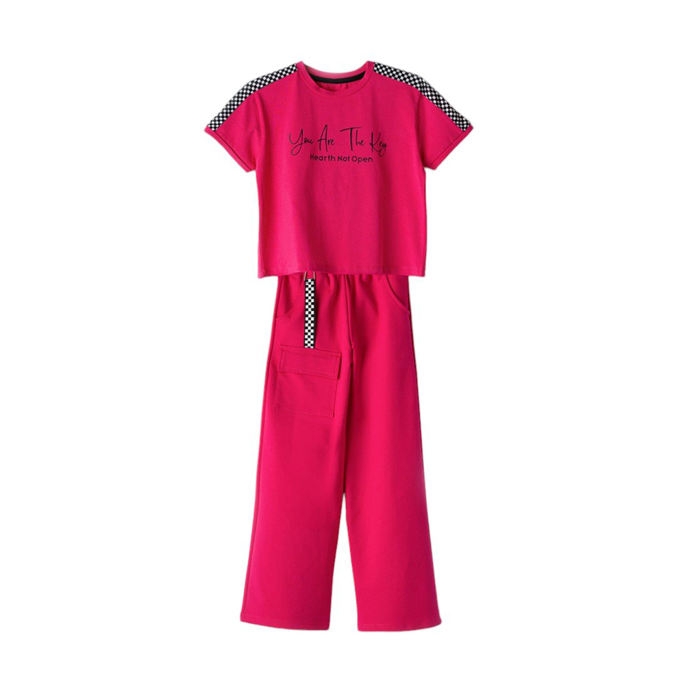 Σετ με φόρμα ΕΒΙΤΑ κορίτσι - ΦΟΥΞΙΑ