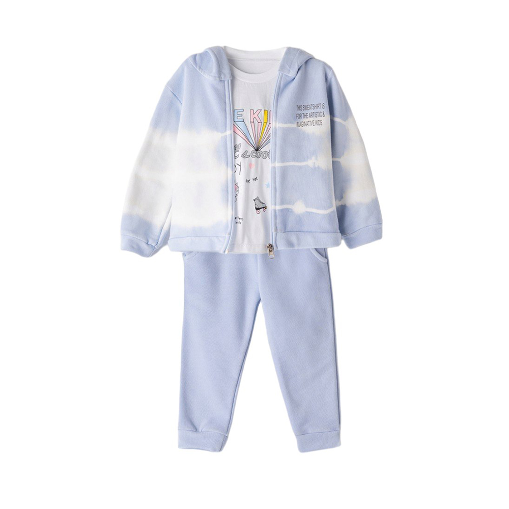 Κορίτσι σετ με φόρμα ΕΒΙΤΑ 3 τμχ - ΓΑΛΑΖΙΟ