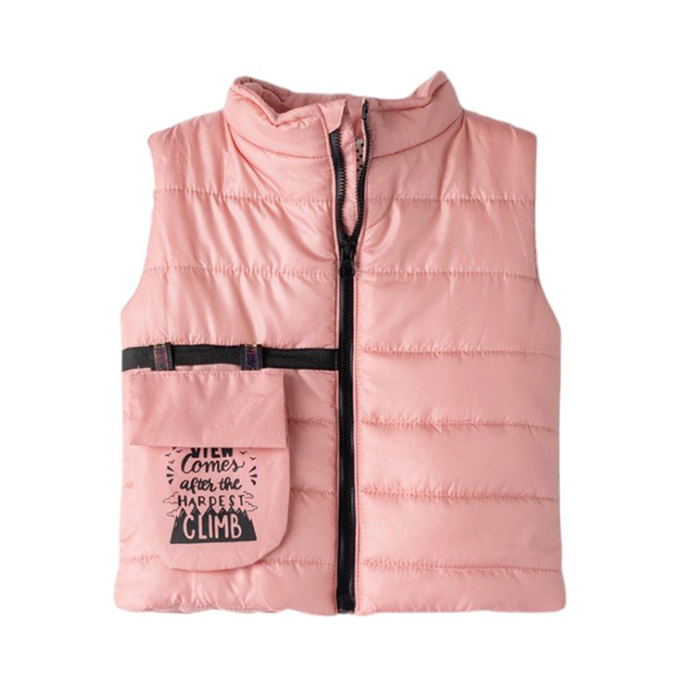 Αμάνικο μπουφάν ΕΒΙΤΑ κορίτσι - ΡΟΖ