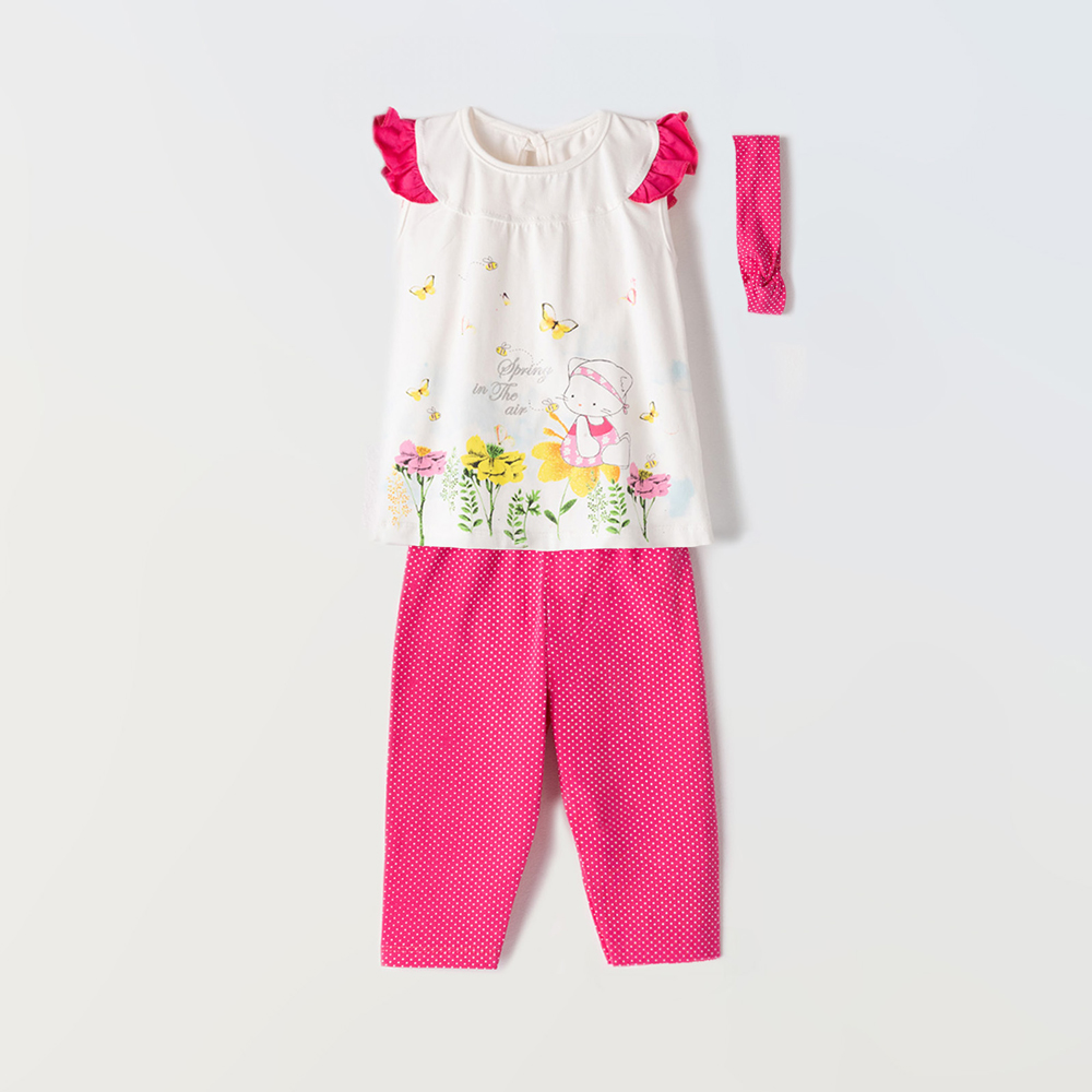 Σετ με κολάν ΕΒΙΤΑ κορίτσι - ΦΟΥΞΙΑ