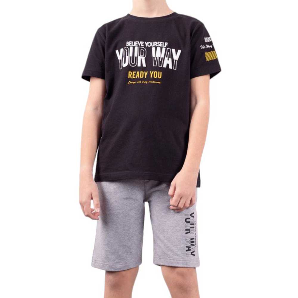 Σετ με βερμούδα HASHTAG αγόρι - ΜΑΥΡΟ