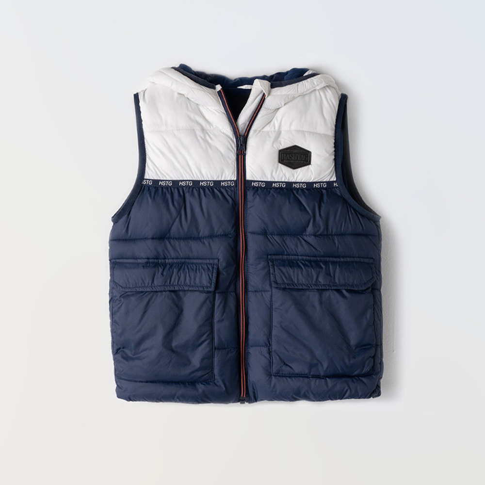 Αμάνικο μπουφάν HASHTAG αγόρι - ΛΕΥΚΟ-ΜΠΛΕ