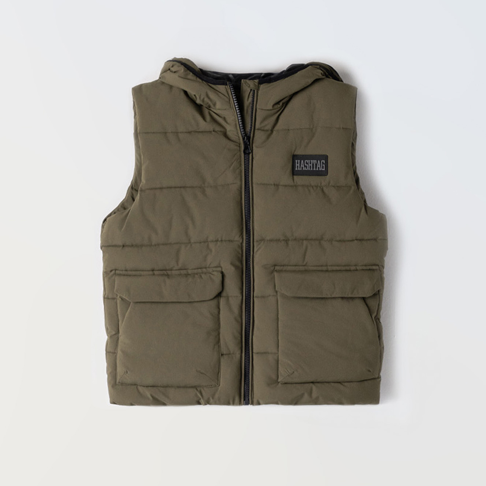 Αμάνικο μπουφάν HASHTAG αγόρι - ΧΑΚΙ